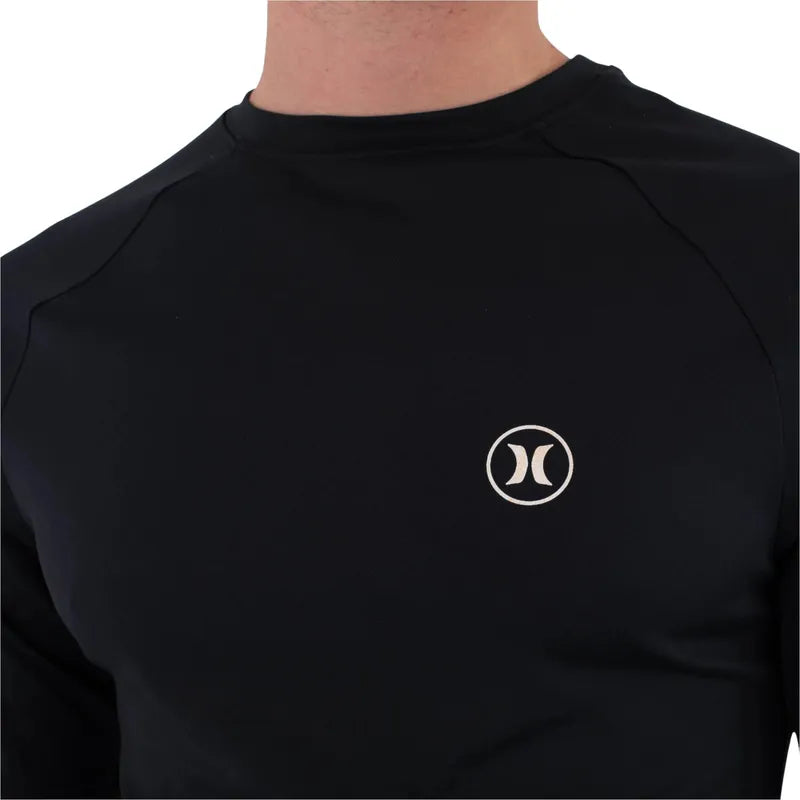 Hurley Herren Lycra Rash Slim Fit Icon Circle SS - Black