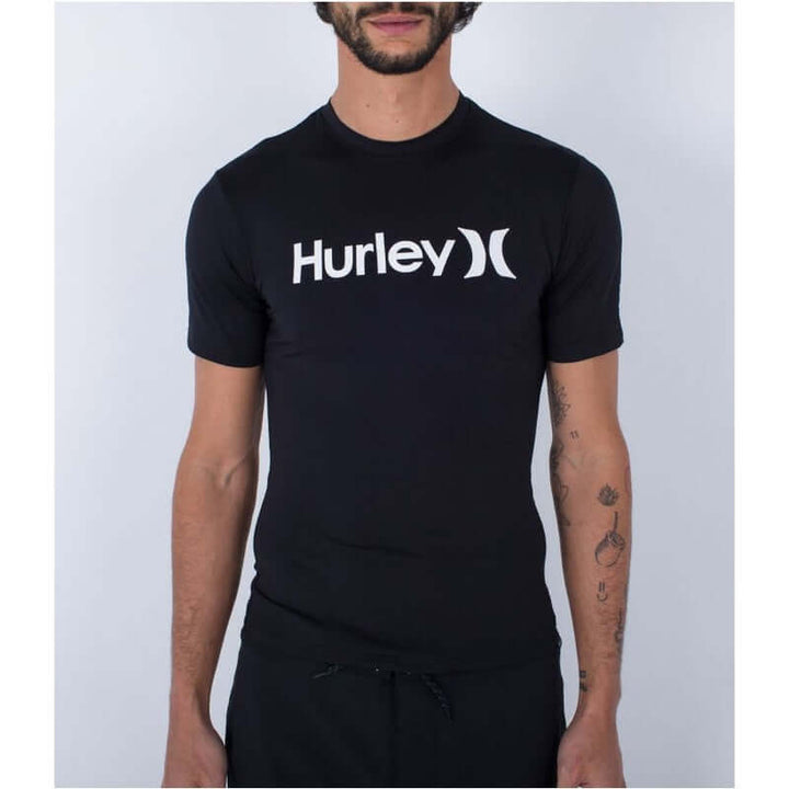 Hurley Herren Lycra kurzarm Quickdry Ocean Care - black