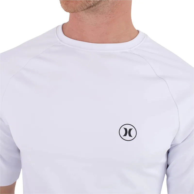 Hurley Herren Lycra kurzarm slim fit icon circle - white