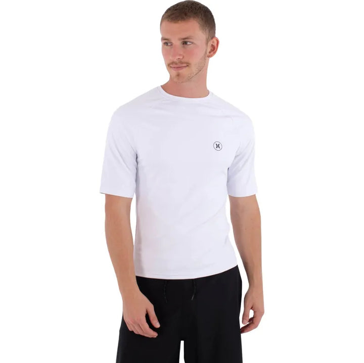 Hurley Herren Lycra kurzarm slim fit icon circle - white