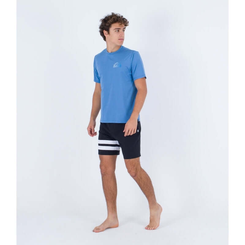 Hurley Herren Surfshirt kurzarm EVD Hybrid - blue