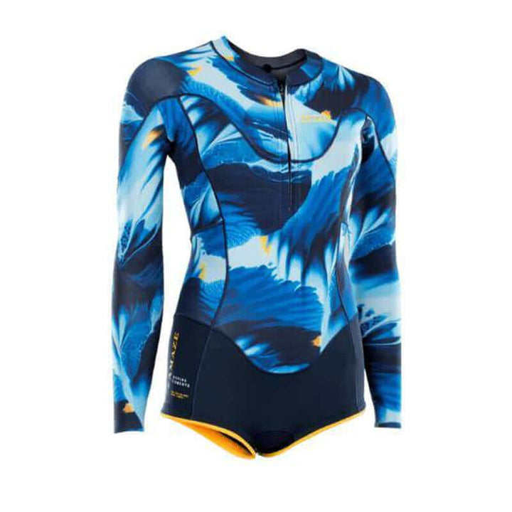 ION Damen Springsuit Amaze Hot Shorty 1.5mm, langarm - blue capsule Grösse 6 (Miete)