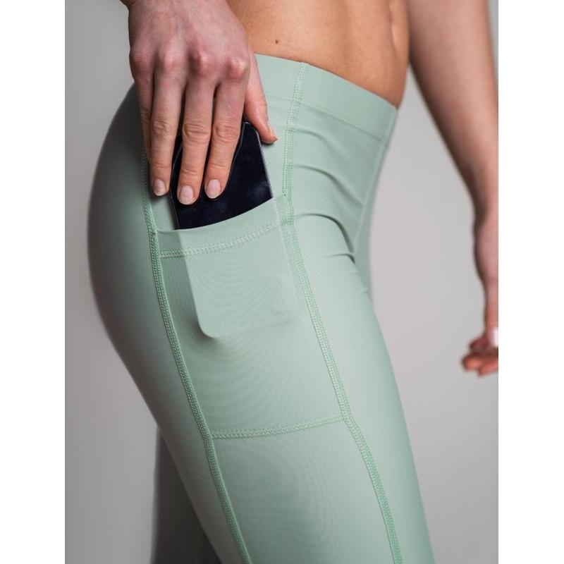IQ-UV Damen Leggings UPV 300 Slim Fit mit Handy Tasche - grün