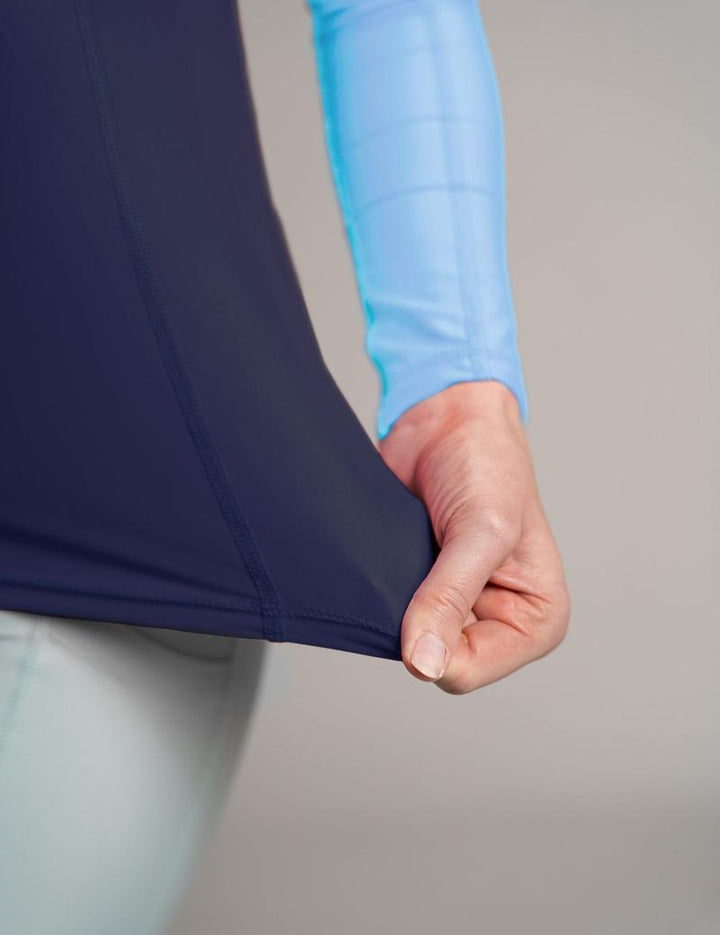 IQ-UV Damen Lycra Aqua Slim Fit 2C Langarm - Turq-Navy