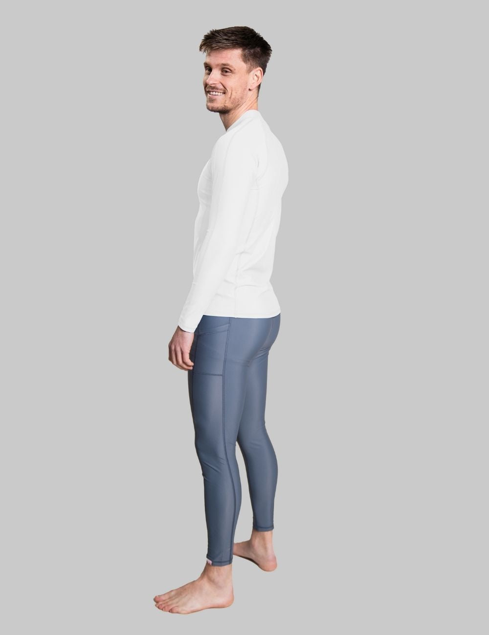 IQ-UV Herren Lycra Aqua Slim Fit Langarm - White
