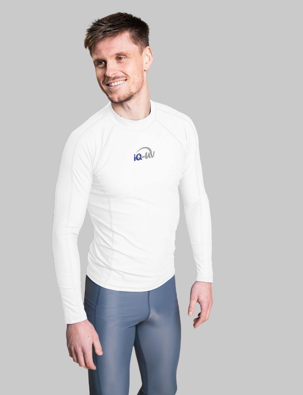 IQ-UV Herren Lycra Aqua Slim Fit Langarm - White