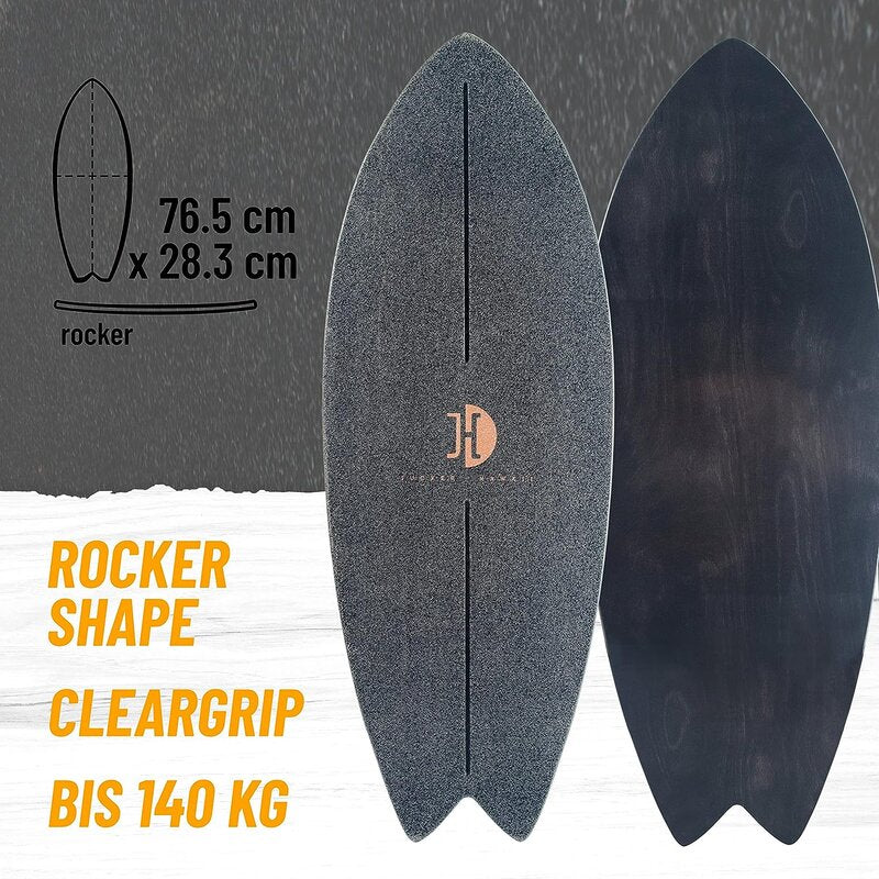 Jucker Hawaii Balanceboard Ocean Rocker Black inkl Trick Rolle