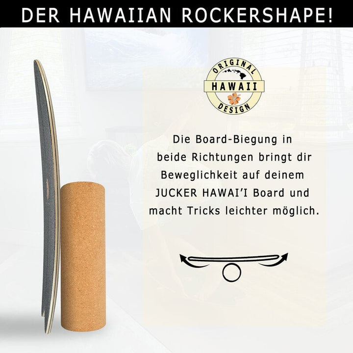 Jucker Hawaii Balanceboard Ocean Rocker Black inkl Trick Rolle