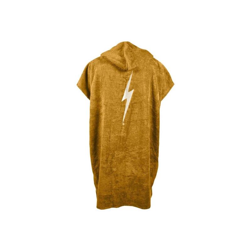 Lightning Bolt Hooded Poncho - Golden Brown