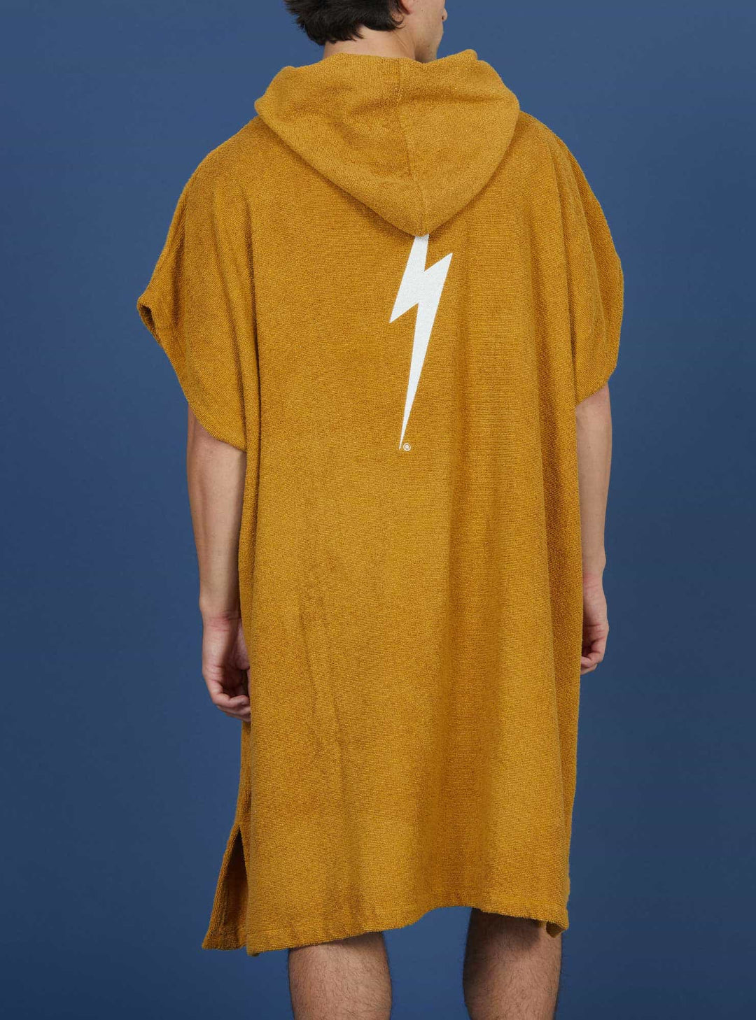 Lightning Bolt Hooded Poncho - Golden Brown