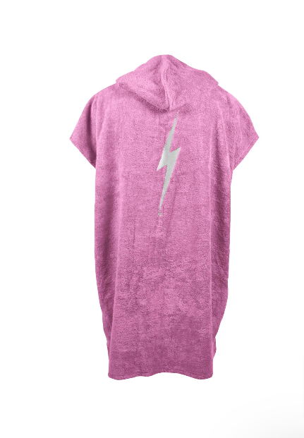 Lightning Bolt Hooded Poncho - Iris Orchid