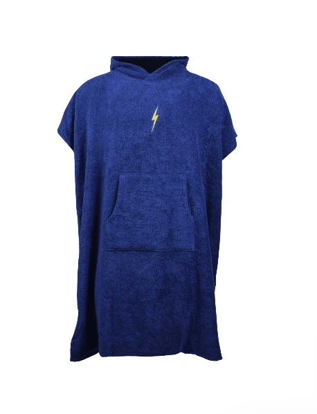 Lightning Bolt Hooded Poncho - True Blue