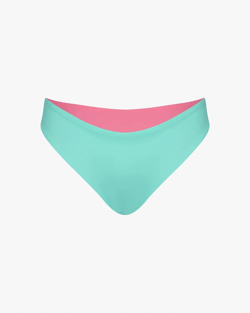 Main Design Bikini Bottom Luxe - pink diamond / jade