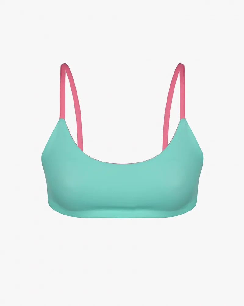 Main Design Bikini Top Sassy - pink diamond / jade