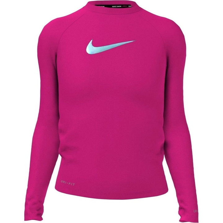 Nike Kinder Lycra langarm Swoosh Hydroguard Coverup - pink prime