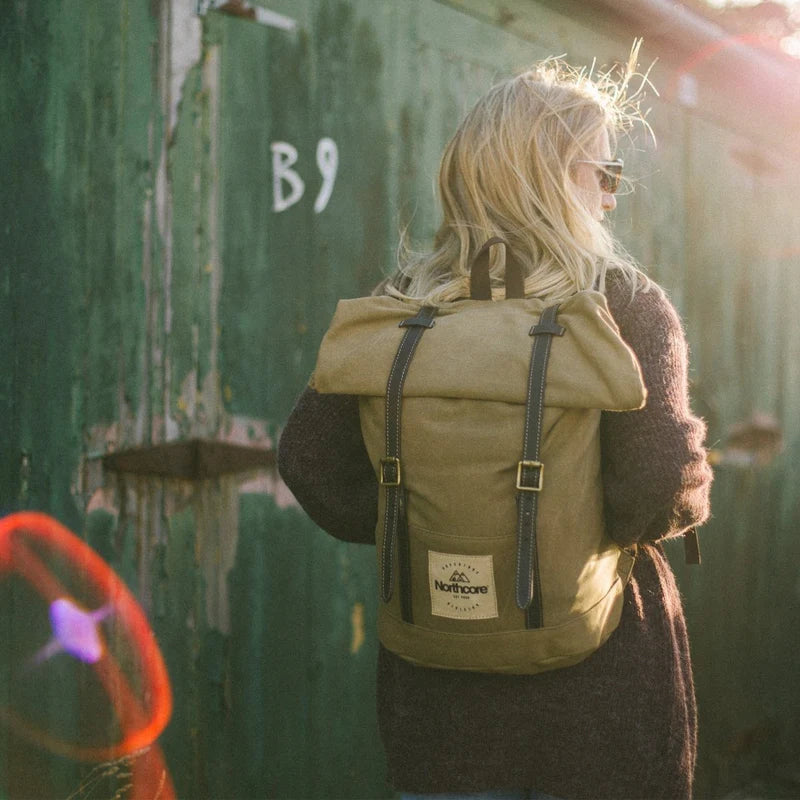 Northcore Waxed Canvas Backpack - green