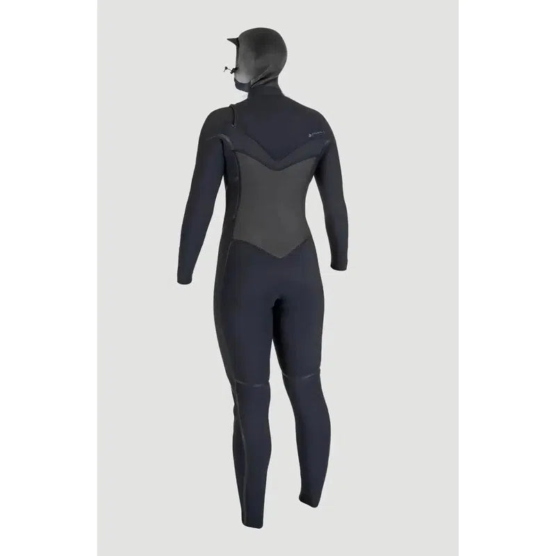 O'Neill Damen Neoprenanzug Psycho Tech 6/4mm mit Haube, Chestzip - Black / Black