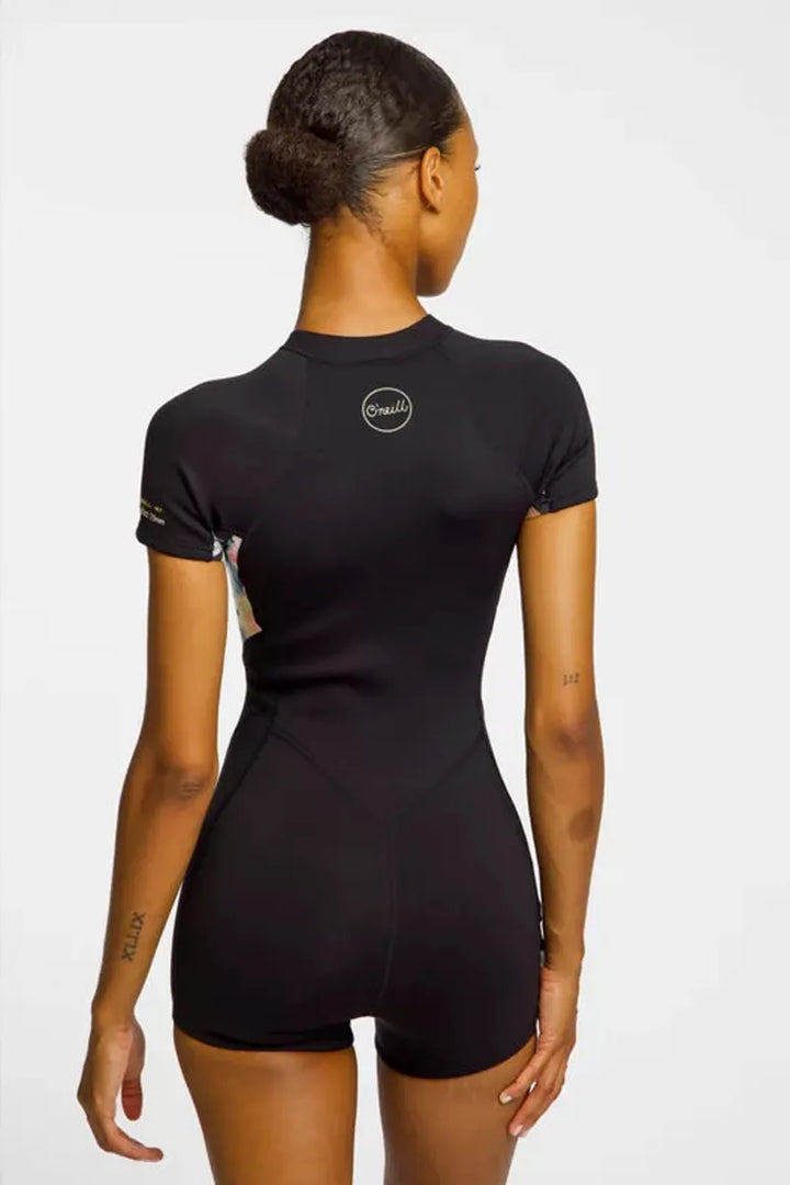 O'Neill Damen Shorty Bahia 2/1mm Frontzip - black floral