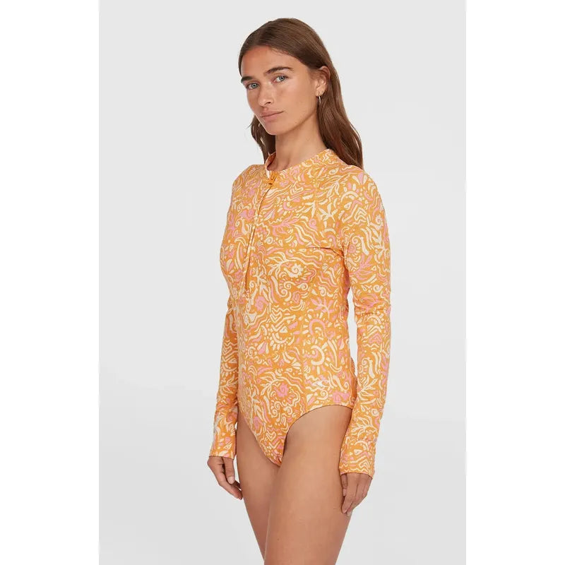 O'Neill Damen Surfsuit WOW LS Surf - orange abstract wave
