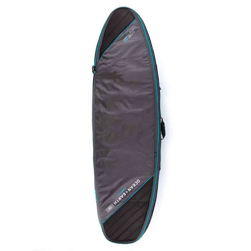 Ocean & Earth 6'0 Double Compact Shortboard Cover - black/grey/blue