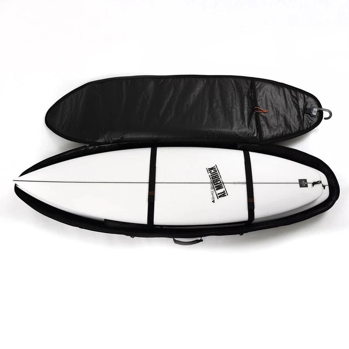 Ocean & Earth 6'4 Double Compact Hypa Shortboard Cover - black