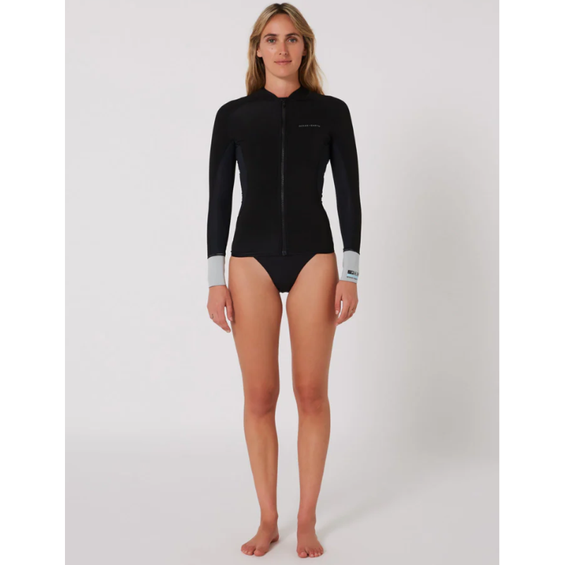 Ocean & Earth Damen Neopren Vest 1.5mm Frontzip, langarm - black