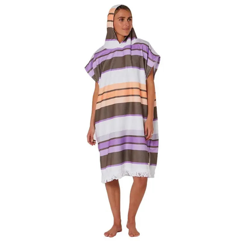 Ocean & Earth Ladies Sunkissed Hooded Poncho - Apricot/Violet