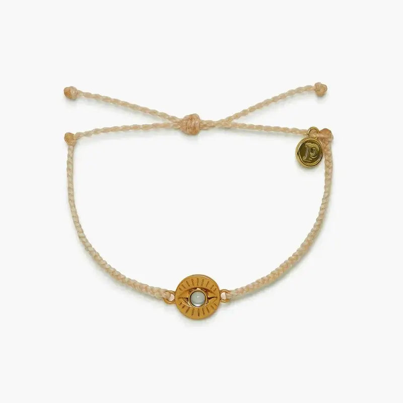 Puravida Armband Gemstone Eye Coin Gold - vanilla