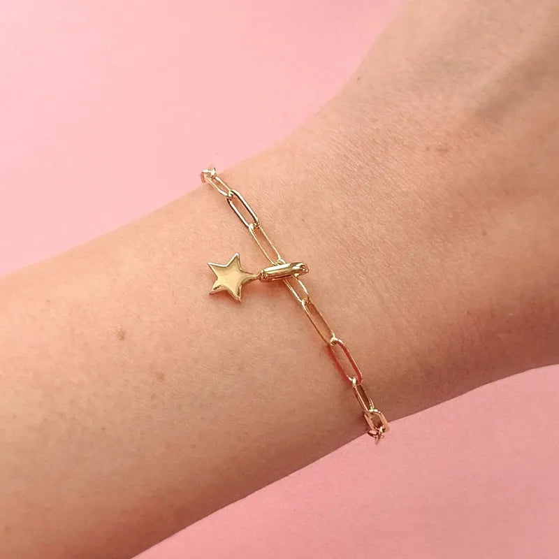 Puravida Armband Harper Paperclip Chain Charm - gold