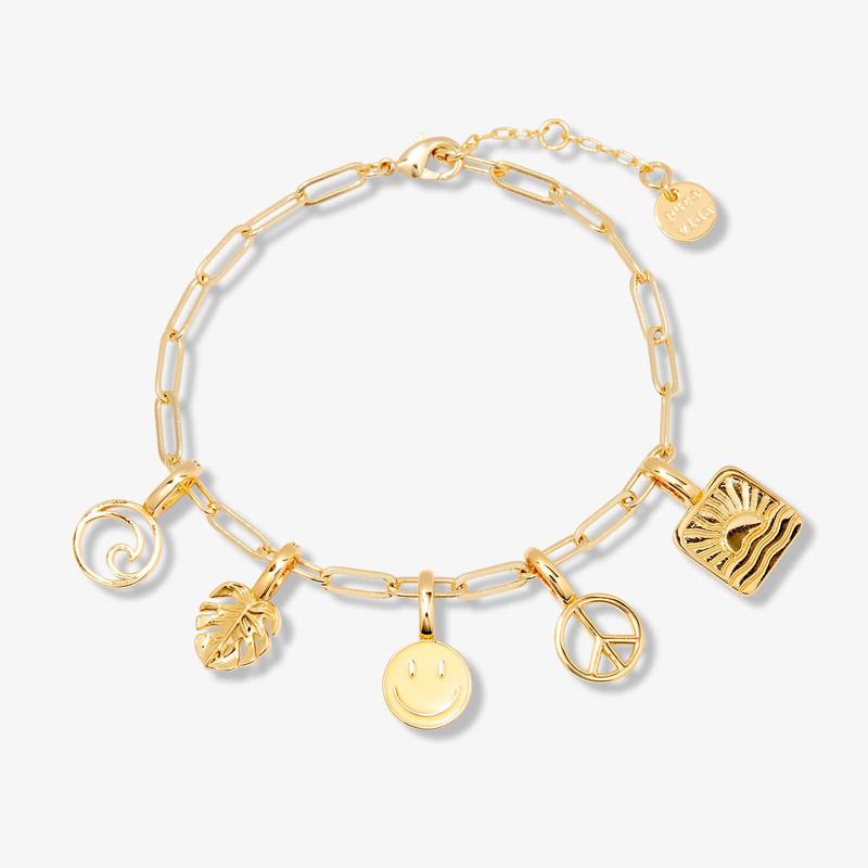 Puravida Armband Harper Paperclip Chain Charm - gold