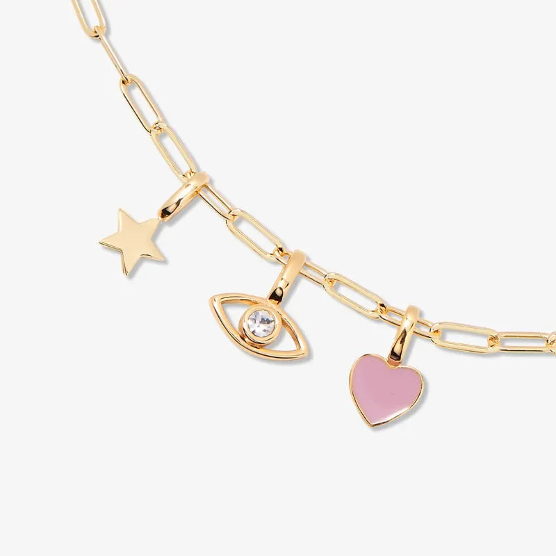 Puravida Armband Harper Paperclip Chain Charm - gold