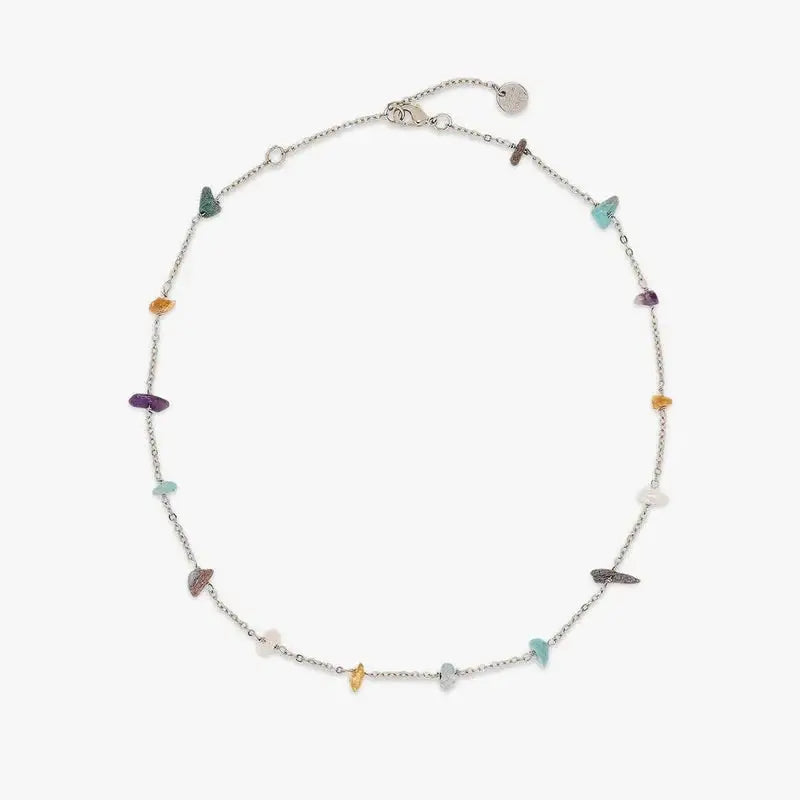 Puravida Choker Rainbow Chip - silver