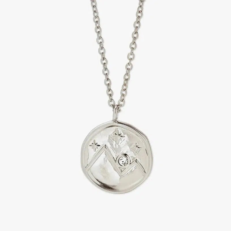 Puravida Halskette Chrystal Mountain Coin - silver
