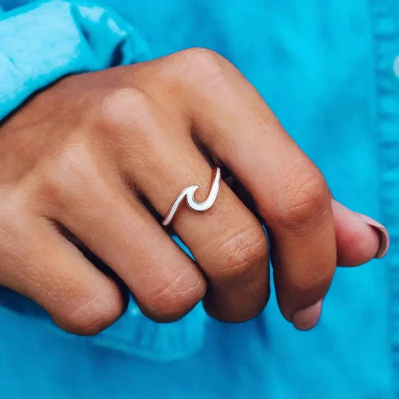 Puravida Ring Enameled Wave - gold
