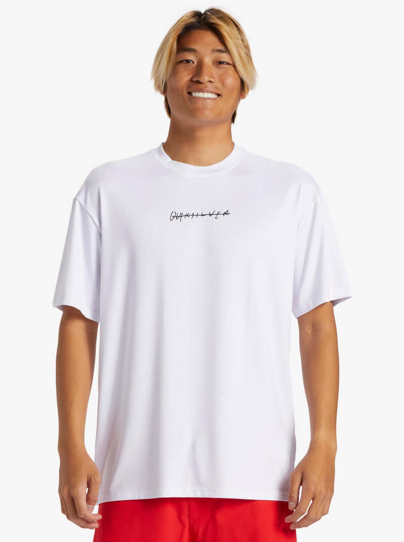 Quiksilver Herren Lycra kurzarm Dna Rushed Logo - White