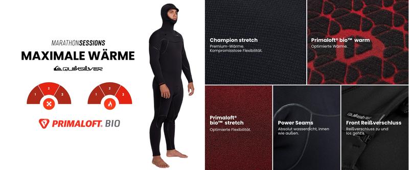 Quiksilver Herren Neoprenanzug Marathon Sessions 3/2mm Chestzip - Black
