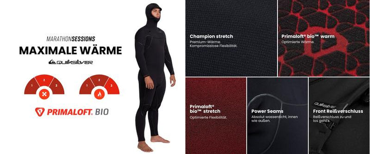 Quiksilver Herren Neoprenanzug Marathon Sessions 3/2mm Chestzip - Black