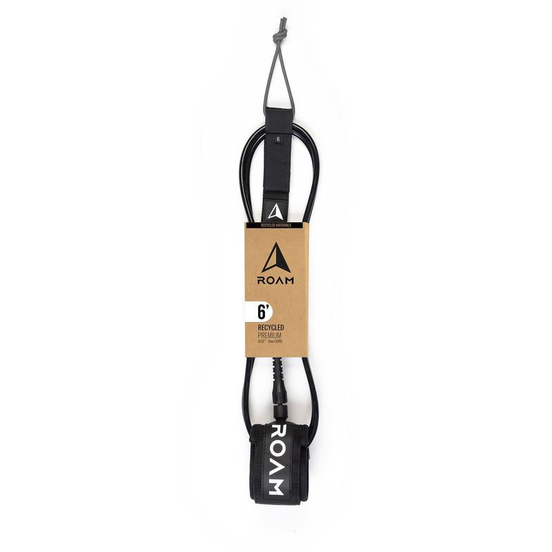 ROAM Surfboard ECO Leash Recycled 6.0 7mm Schwarz