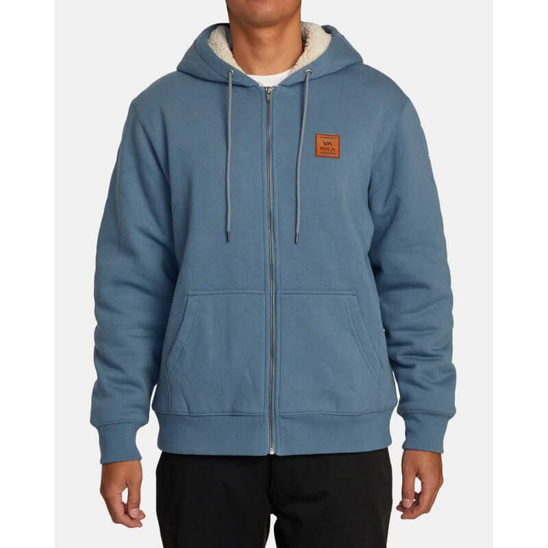 RVCA Herren Fleece Pullover mit Reißverschluss Arrow - Industrial Blue