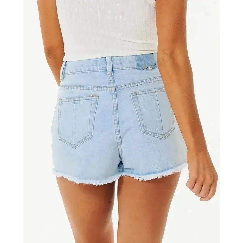 Rip Curl Amy High Waist Shorts - Light Blue