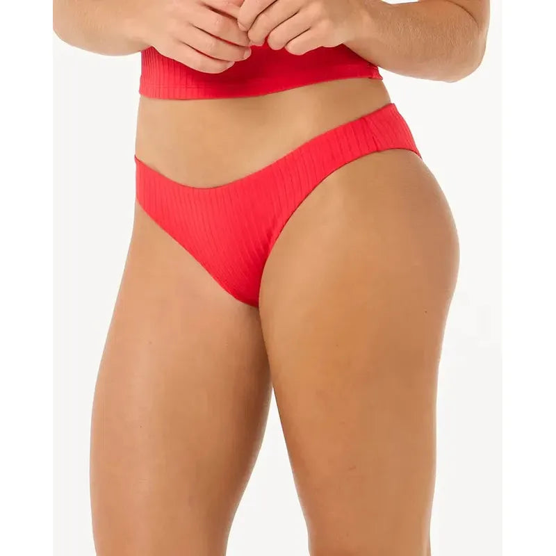 Rip Curl Damen Bikini Bottom Premium Surf Cheeky - hibiscus red