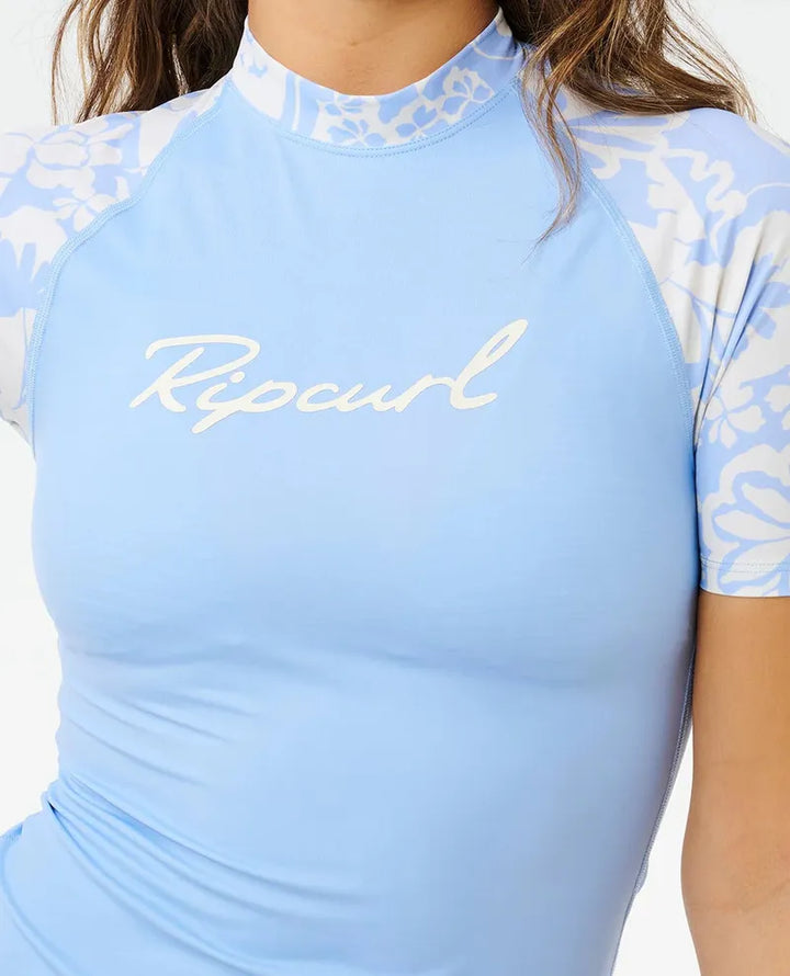 Rip Curl Damen Lycra Pacific Coast Kurzarm- Sky Blue