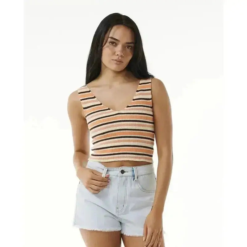 Rip Curl Damen Top Block Party Knit - Peach