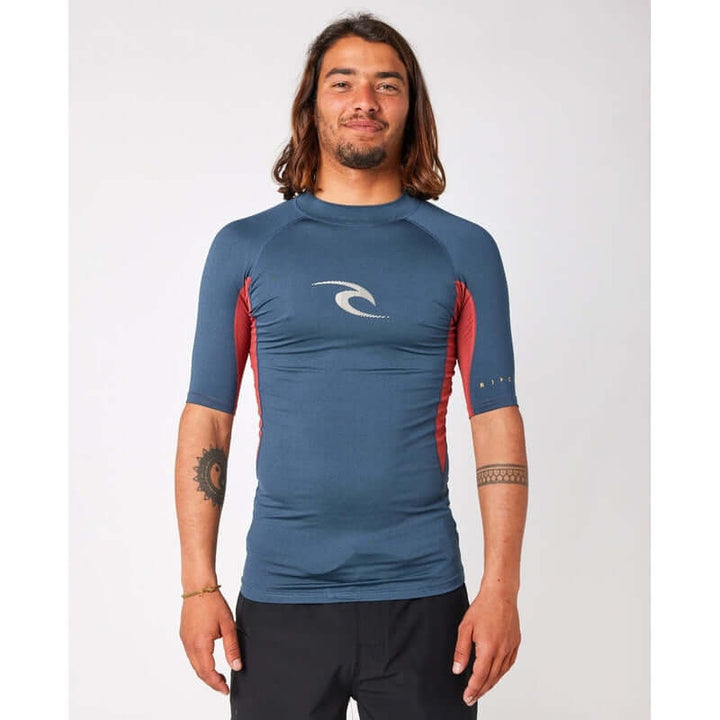 Rip Curl Herren Kurzarm Lycra Wave - navy marle