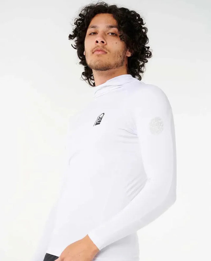 Rip Curl Herren Lycra Search Performance Langarm mit Hood - weiss