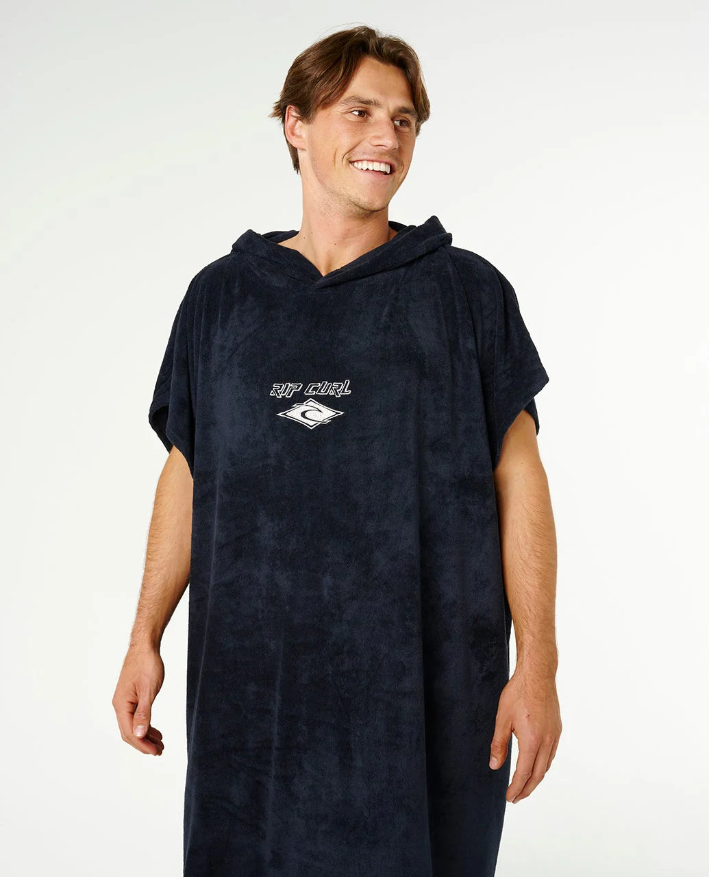 Rip Curl Poncho Classic Surf Hooded Towel- Black/Off White