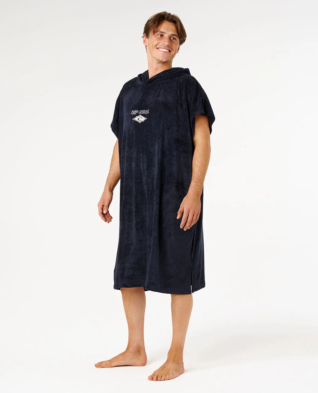 Rip Curl Poncho Classic Surf Hooded Towel- Black/Off White