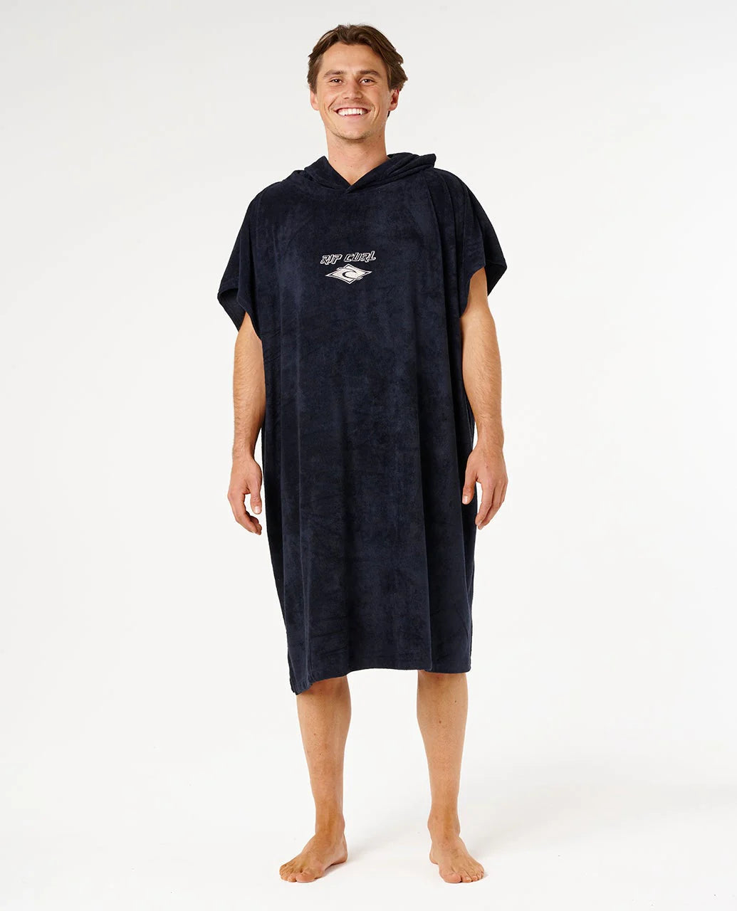 Rip Curl Poncho Classic Surf Hooded Towel- Black/Off White