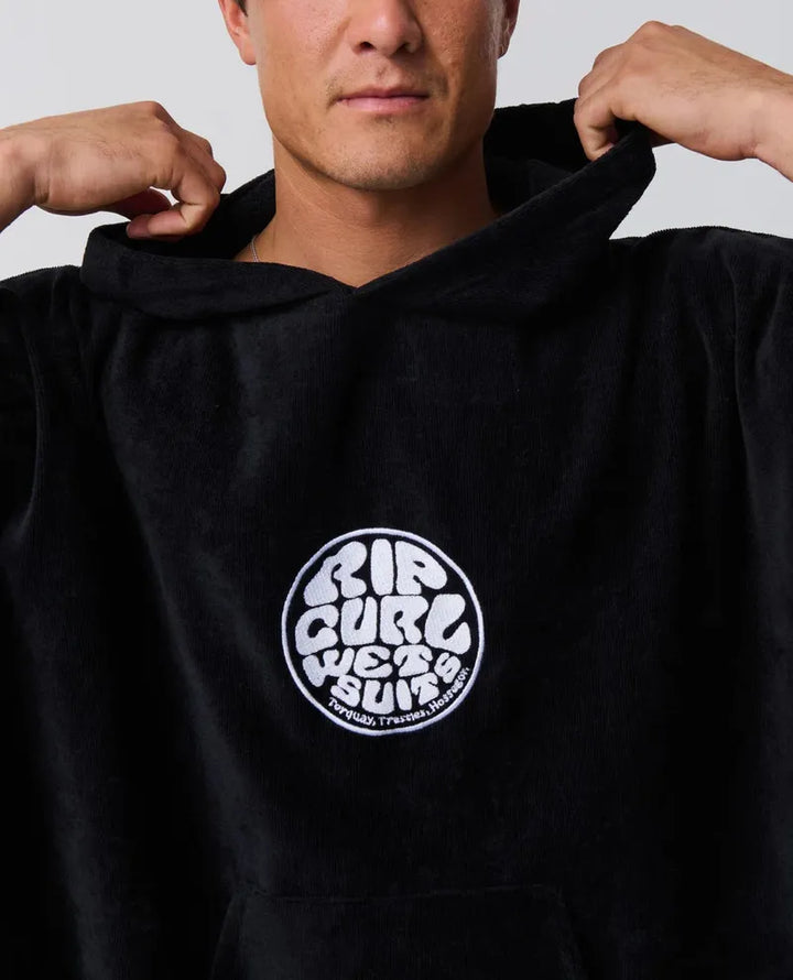 Rip Curl Poncho Logo Hooded Towel - Black