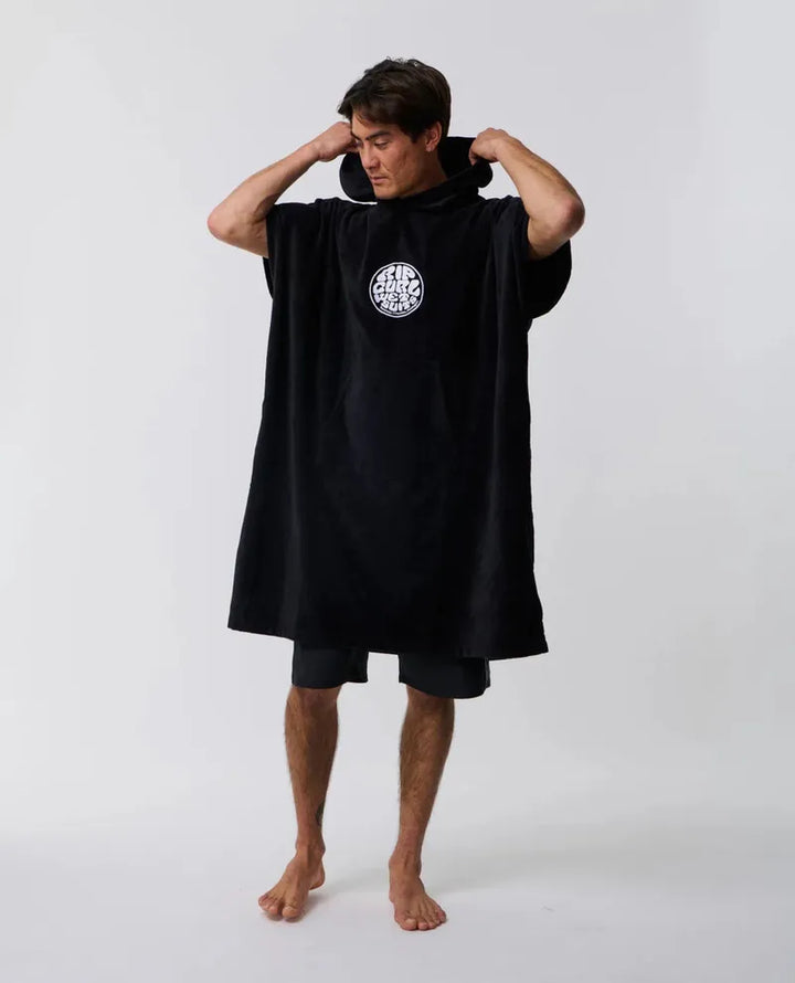Rip Curl Poncho Logo Hooded Towel - Black